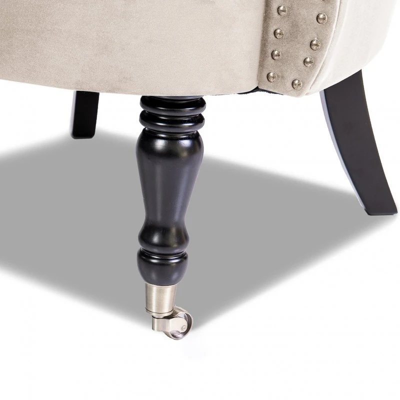 Фотьойл Честърфийлд Людовик, бежово кадифе